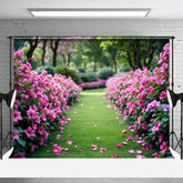 Aperturee - Aperturee Romantic Summer Lawn Flowers Wedding Photo Backdrop